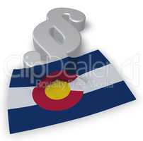 colorado flag and paragraph symbol - 3d illustration