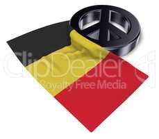 peace symbol and flag of belgium - 3d rendering