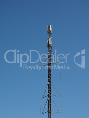 aerial antenna tower over blue sky