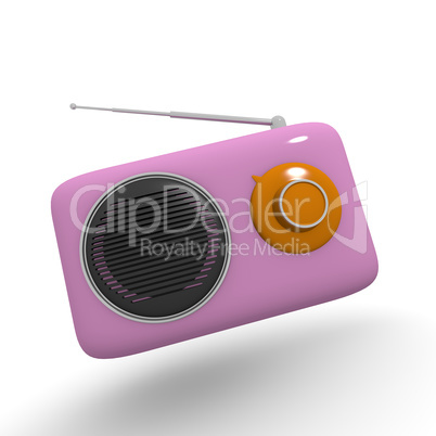 Pink radio vintage style