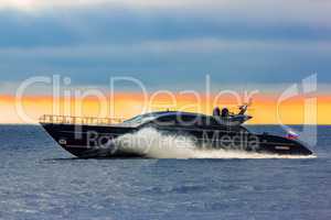 Black elite speed motor boat