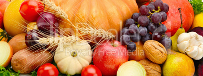 Set of vegetables and fruits