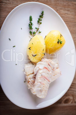 Steamed fish and potato