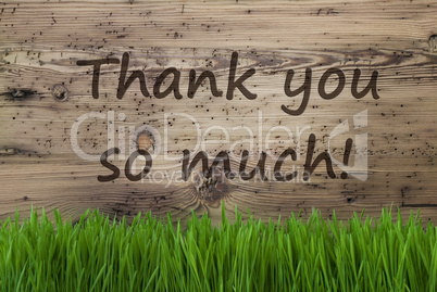Aged Wooden Background, Gras, Text Thank You So Much