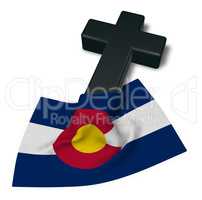 christliches kreuz und flagge von colorado