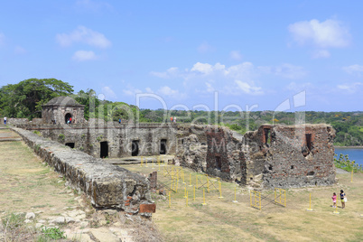 PANAMA, APR 14: San Lorenzo fort Spanish ruins. Environmental fa