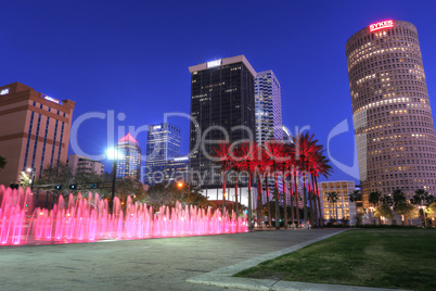 TAMPA, USA, FEB 3: downtown city skyline of Tampa in the Riverwa