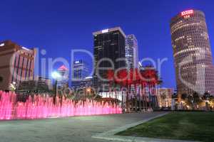 TAMPA, USA, FEB 3: downtown city skyline of Tampa in the Riverwa