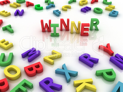 3d Winner Concept word cloud