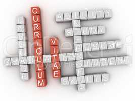 3d Curriculum Vitae Concept word cloud