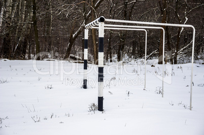 football goal in winter