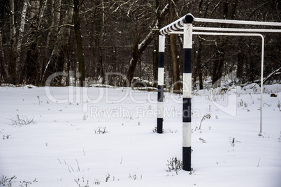 football goal in winter