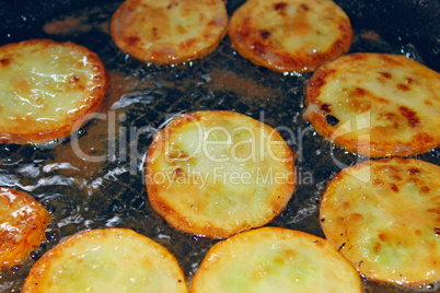 zucchini roast in a frying pan