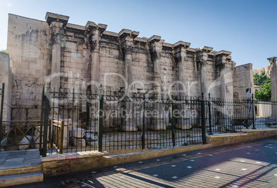 Ancient ruins on the streets of Athens.