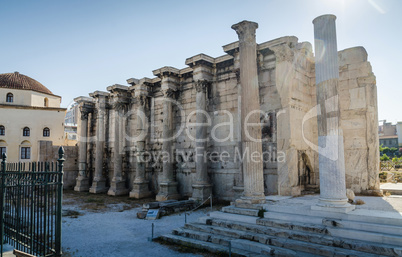 Ancient ruins on the streets of Athens.