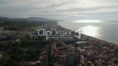 Barcelona and the coast, aerial view