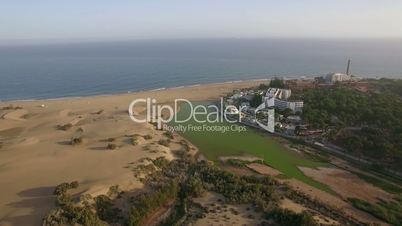 Aerial shot of Gran Canaria coast with resort