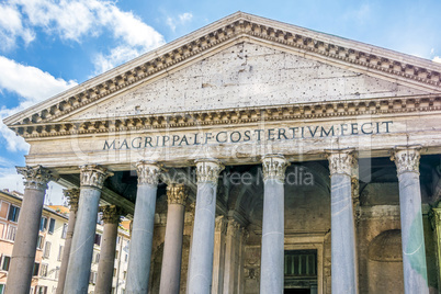 Roman Pantheon facade in Rome
