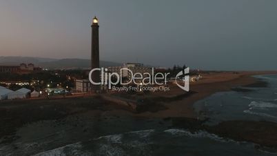 Maspalomas Lighthouse on Gran Canaria, aerial view