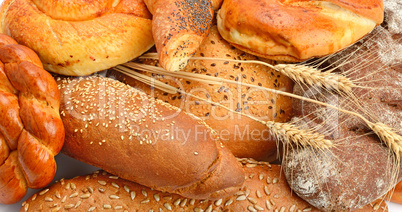Bread, croissants, baguettes and other pastries.