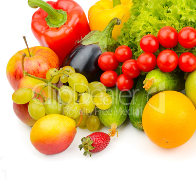 fruits and vegetables isolated on white