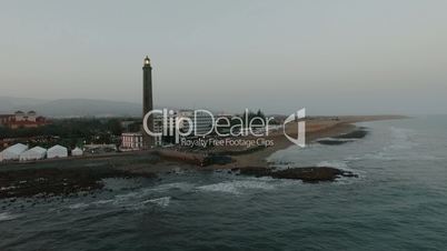 Lighthouse on Gran Canaria coast, aerial