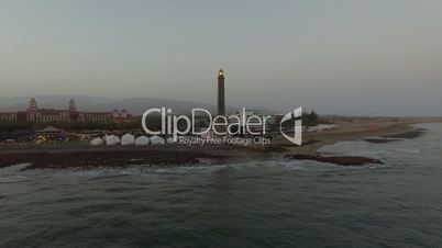 Resort and Maspalomas Lighthouse on Gran Canaria, aerial