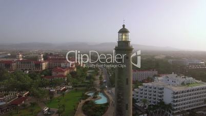 Resort area and Maspalomas Lighthouse, aerial view