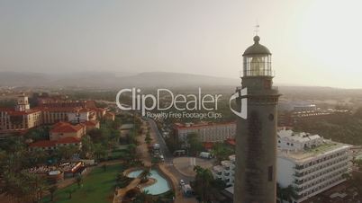 Maspalomas Lighthouse in tourist town, Gran Canaria