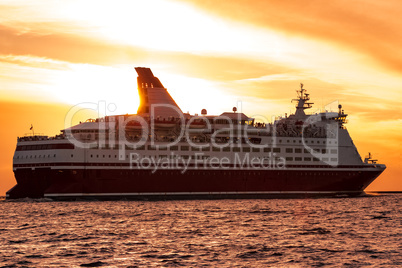 Cruise liner leaving Riga
