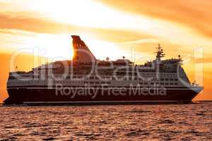 Cruise liner leaving Riga