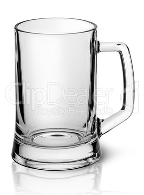 Empty beer mug top view