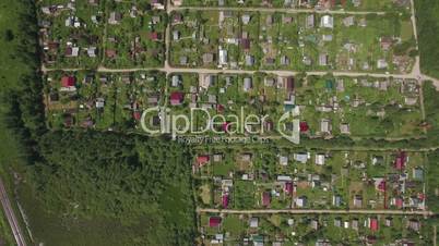 Aerial view of village houses in Russia