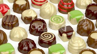 Variety of chocolate candies