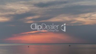 Timelapse of sunset over the sea