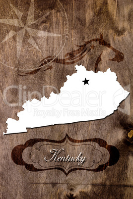 Poster Kentucky state map outline