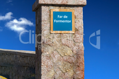 Hinweistafel Far de Formentor