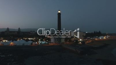Maspalomas Lighthouse night view, Gran Canaria Island, Spain