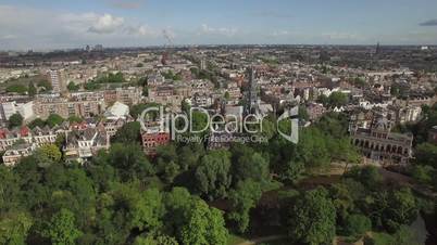 Aerial panoramic view of Amsterdam, Netherlands