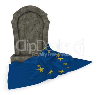 grabstein und flagge der europäischen union