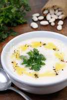 White velvet bean soup puree