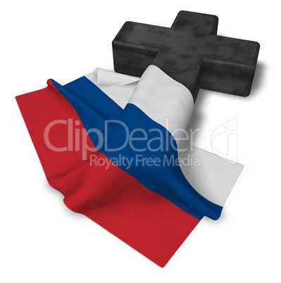 christliches kreuz und flagge von russland