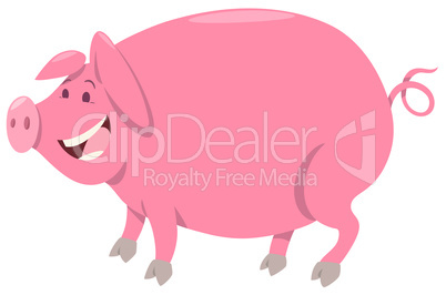 pink pig farm animal character