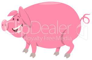 pink pig farm animal character