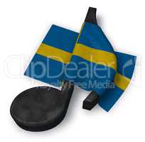 music note and flag of sweden - 3d rendering