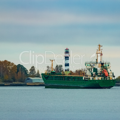 Green cargo ship