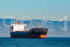 Black cargo ship