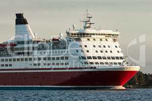 Red cruise liner's bow