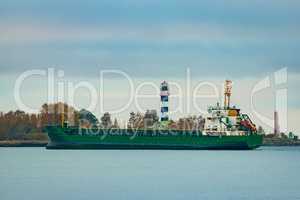 Green cargo ship