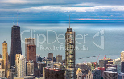 Aerial view of Trump Tower in Chicago